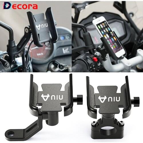 Anti Shake For NIU N1 N1S M1 U1 M+ NGT Motorcycle Handlebar GPS Stand Bracket Mobile Phone Holder Support Iphone Samsung Black