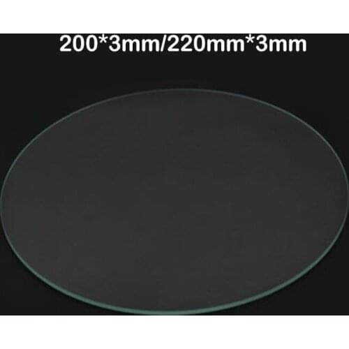 3D printer part circular 220*3mm 200*3mm heatbed high borosilicate toughened/tempered glass Build Plate hot bed