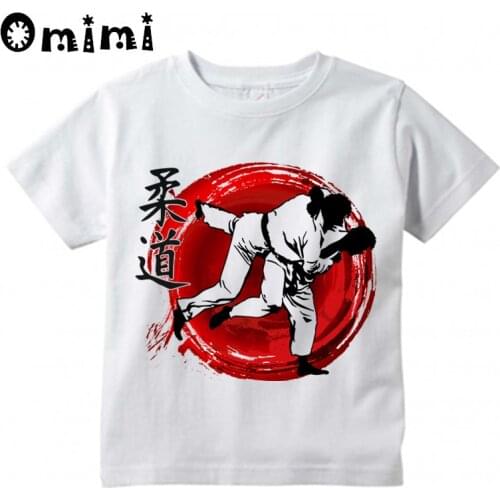 Kids Evolution Of A judo Design T Shirt Boys and Girls Great Casual Short Sleeve Tops Childrens Funny T-Shirt