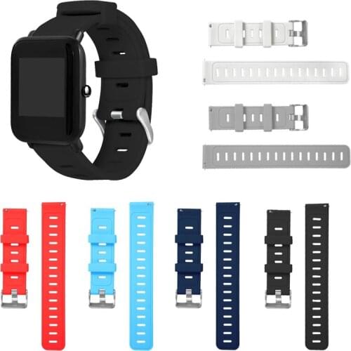 For Amazfit Watchband 20mm Strap Silicone Soft Strap for Xiaomi Huami Amazfit Bip BIT Lite Youth Watch Wearable Wrist Bracelet