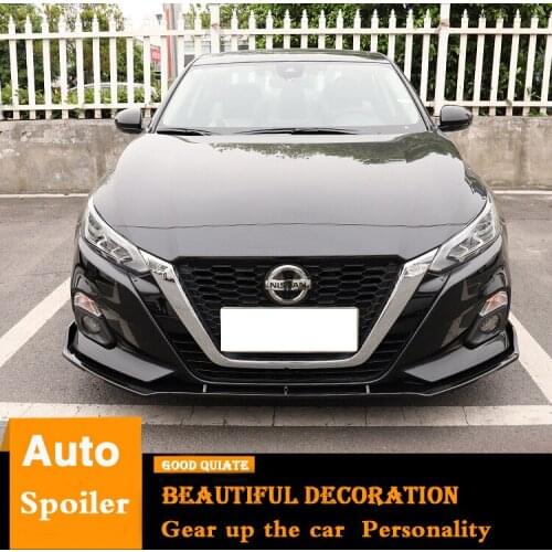 For Nissan Altima Teana 2019-2020 Front Bumper Diffuser Protector Body Kit Spoiler Bumper Car Front Shovel Collision Sport Black