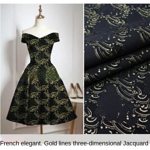 French elegant gold embossed three-dimensional yarn-dyed jacquard fashion fabric Sewing fabric factory store is not out of stock