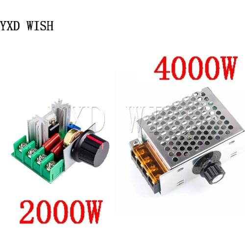 2000W/4000W Electronic Voltage AC 220V Regulator Dimming High Power Thyristor Speed Temperature Regulation with Insurance Shell