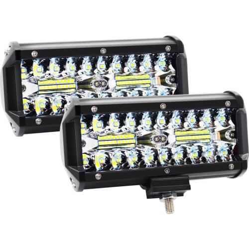 2PCS 120W 7" 9-32V Led Work Light Bar Combo Offroad Driving Lamp Atv Ute Suv 4WD Boat Pickup 6000K
