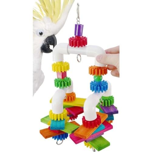 Parrot gnawing toys Bird toy Plastic pipe toys Large string