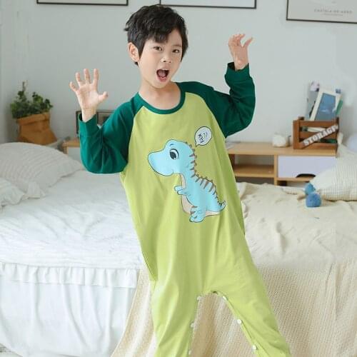 Blanket Sleepers Spring Autumn New Children Pajamas Lovely Cartoon Sleeping Bag For Boys Home Wear Kids Clothing Pure Cotton