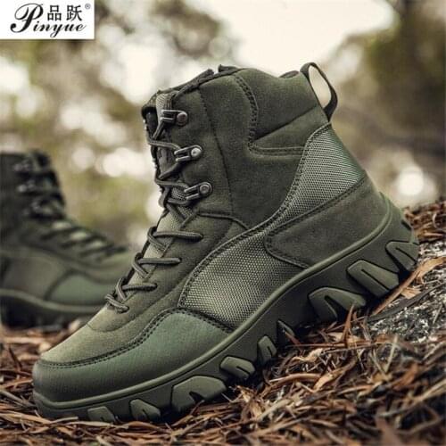 Brand Men Military Boots Outdoor Hiking boots Non-slip rubber Boots Tactical Desert Combat Boots Army Work Shoes Men Sneakers