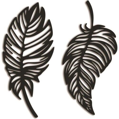 Wood Leaf Wall Decor Black Laser Cut Modern Nature Home Office New 3D Living Room Decorative 2021 Quality Art Painting MDF