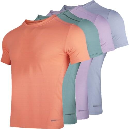 Nylon T Shirt For Men Soft Gym Clothing Compression Training T-Shirt Running Shirt Badminton Wear Short Sleeve Fitness T-Shirts