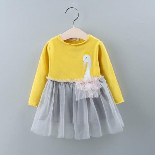 2019 New Kids Girl Dress Toddler Baby Long Sleeve Dresses Autumn Colorblock Clothing Girls Cotton Princess Dress Kid Outfits