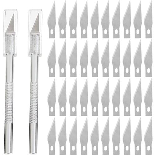 102 Pcs Art Carving Knife 2 Pcs Knife Upgrade Precision Carving Craft Knife Hobby Knife with 100 Pcs Blades for Cutting