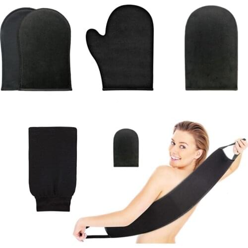 Self Tanning Mitt Glove Reusable Body Face Bath Cleaning tools Back Tan Applicator Exfoliating Tan Removal Mitt