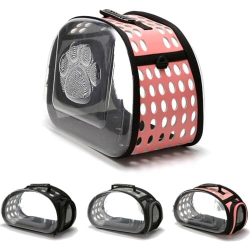Cat Carrier Backpack Foldable Outdoor Travel Transparent Pet Bag For Dogs Removable Carrying Handbag Diagonal Bags Pets Supplies