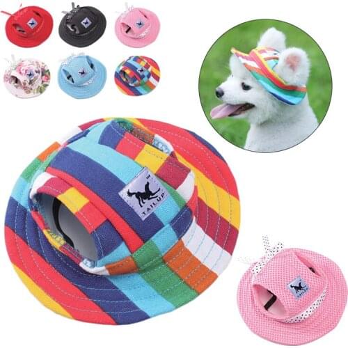 Pet Mesh Breathable Sun Hat For Summer Cat and Dog Top Princess Hat Puppy Hat Dog Hats With Ear Holes Cap for Dogs Sombrero