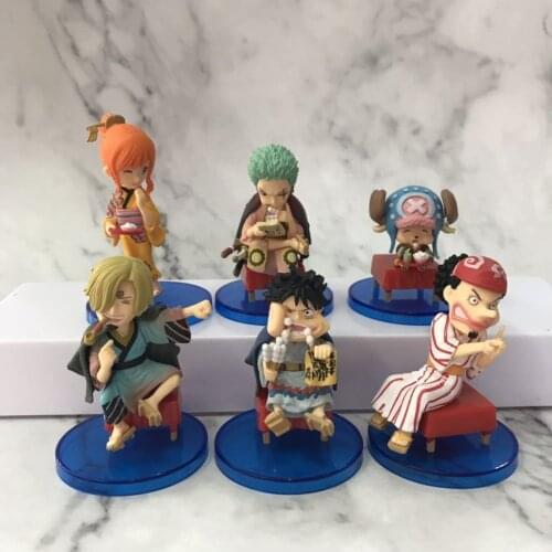 One Piece The straw hat Pirates Luffy Zoro Nami Chopper Sanji Usopp Kimono Ver. WCF PVC Action Figure Collection Model Toys Doll