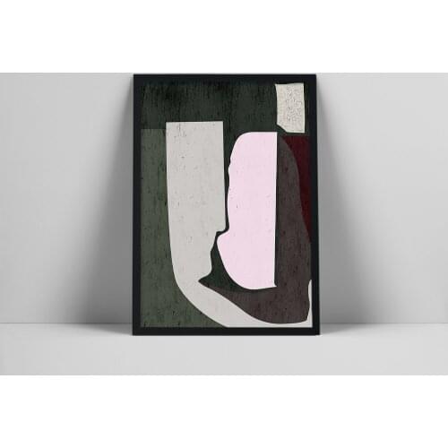 Modern Abstract collage, Contemporary Poster, Abstract Geometric Print, Livingroom Decor, Mininalist Decor, Mint wall art print