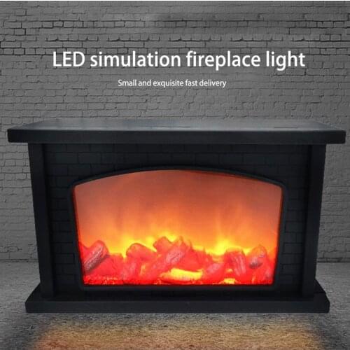 21cm Creative Luminous fireplace light Simulation fireplace lantern Toy Glowing Led Light fireplace Doll Birthday Gift for Kids