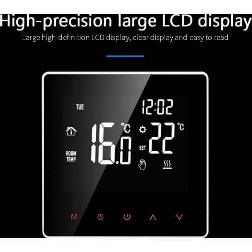 110-230V 16A/3AThermostat Temperature Controller LCD Touch Display Manual/ Auto Mode For Electric Floor Heating,Water/Gas Boiler