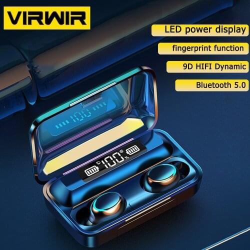 TWS Bluetooth 5.0 Earphones 9D Stereo Wireless Headphone Sports Waterproof Earbuds Music Headsets With Mic 2200mAh Charging Box