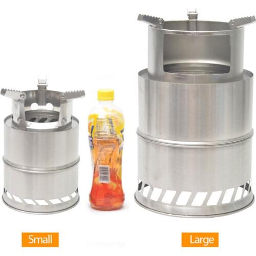 Outdoor Lightweight Camping Wood Stove Portable Folding Titanium Wood Stove Burning Picnic Alcohol Wood Stove With Steamer