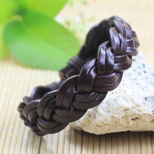 Vintage Bracelets 6pcs/set Wrap Woven Handmade Men Bracelets Women Leather Bracelet Men Bangle Wholesale Jewelry Gift J192