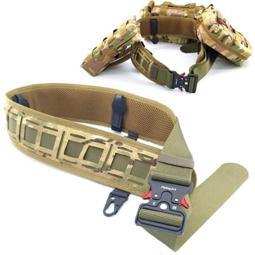 War Battle Tactical Belt Army Military Equipment Airsoft Nylon Molle Waist Belt SWAT Combat Training Waistband Support Universal