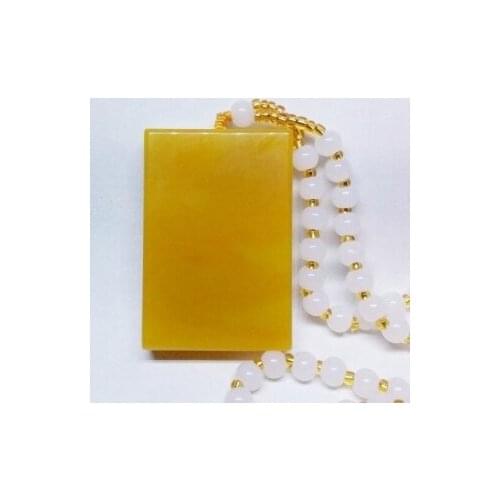 Zheru jewelry natural yellow dragon jade amulet pendant necklace exquisite jewelry best gift