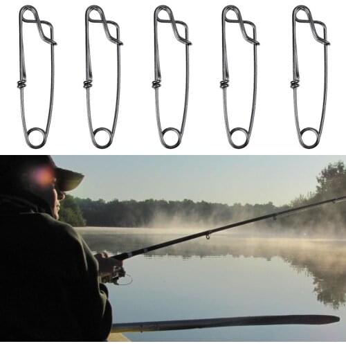 5Pcs Ocean Sea Boat Fishing Longline Snap Long Line Clip Line Tuna Clip 60mm 80mm 100mm Strong Stainless Steel