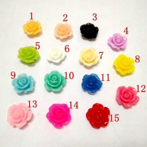 10mm 500pcs Multicolor optional resin rose flower,resin flower Multicolor Flowers Cabochons Cameo DIY 004004003