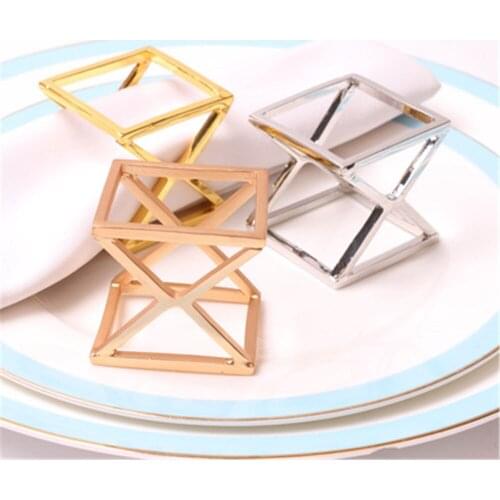 24 / PCS new metal geometric napkin ring special shaped napkin ring hotel supplies table decoration