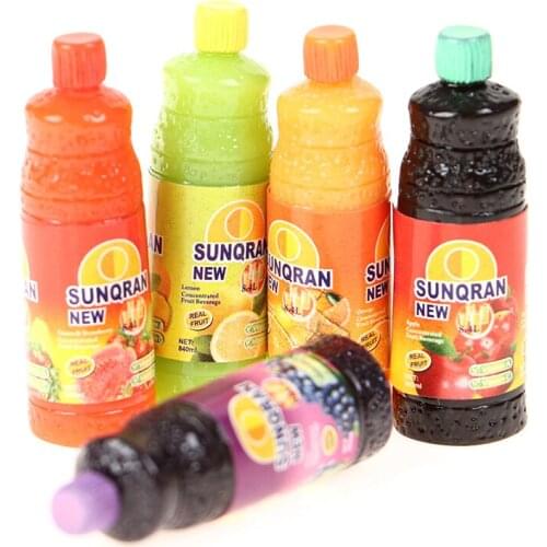 5PCS Cute Mini 1/6 Dollhouse Miniature Juice Drinks Bottle Model Pretend Play Blyth Doll Food Toy Accessories