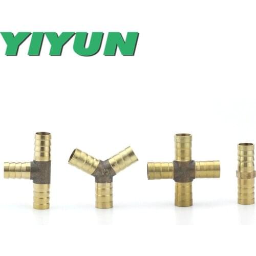 6mm 8mm 10mm 12mm 16mm water and air quick plug through T-shaped three and four copper pagoda joint YIYUN