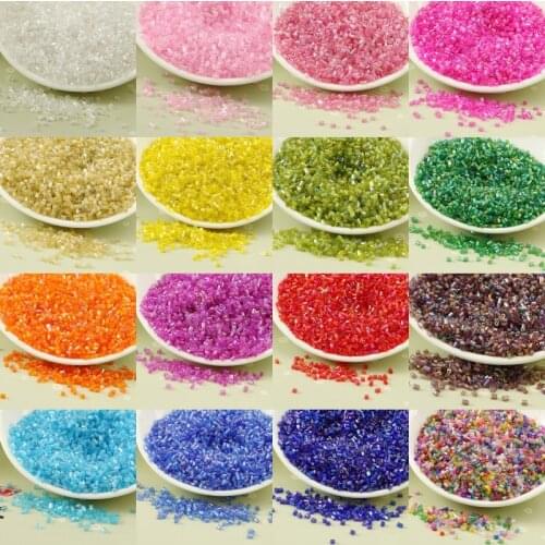 1200Pcs/Lot 2mm Brilliant Glass Beads Transparent DIY 11/0 Glass Bugle Seedbeads For Craft Jewelry Garment Accessories