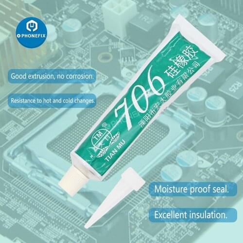 706 Translucent Silicone Rubber Electronic Components Fixed Insulation Waterproof Sealant Glue High Temperature Resistant