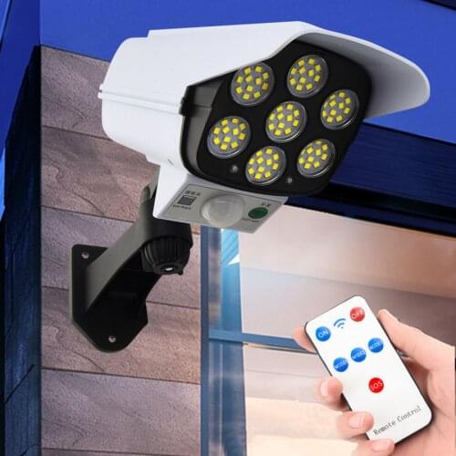 77 LED Motion Sensor Solar Wall Light Outdoor Wireless Garden Security Dummy Camera Solar Street Wall Lamps for garden Patio