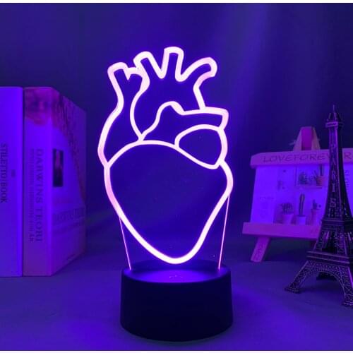 Acrylic Led Night Light Heart PNL for Bedroom Decoration Color Changing Nightlight for Fans Gift Room Decor QLF Coeurs 3d Lamp