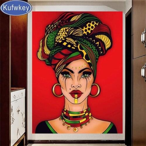 Diamond painting African woman 3d cross stitch full Square/Round diamond embroidery mosaic Portrait Mystery Gift artwork