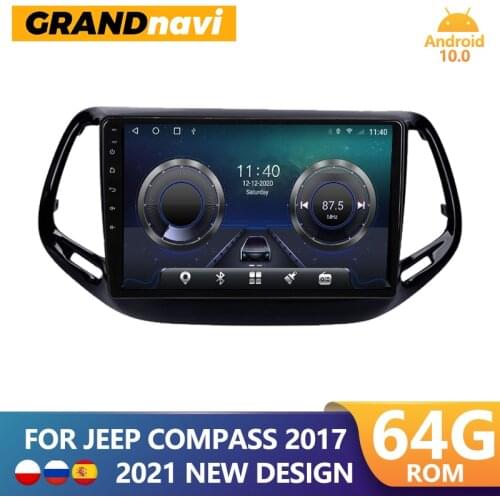 GRANDnavi Android 10 For JEEP COMPASS 2017 Car Radio Multimedia Video Player GPS 2din Autoradio Stereo 2 Din Wifi Navigation