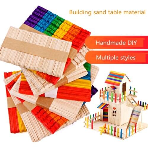 Wood Craft Ice Cream Sticks，Building sand table material，Kids Educational Toys Handmade DIY Craft Supplies