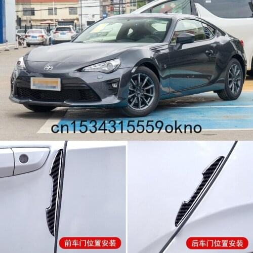 For Toyota GT86 Car Side Door Edge Mirror Guard Bumper Trim Protector Stickers 6pcs Carbon Fibre Car Assessoires