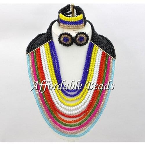 Hot Selling Crystal Bridal Set Marvelous Nigerian Jewelry Set Unique Design Free Shipping ABW133
