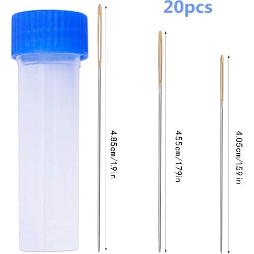 MIUSIE 20pcs/set Leather Craft Hand Sewing Needles Gold Eye Needle Embroidery Tapestry Home Wool DIY Sewing Accessories