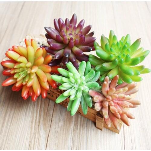 Artificial Plants Home Garden Decoration Fake Plants Succulent Green Pink Purple Bonsai Artificial Suculentas