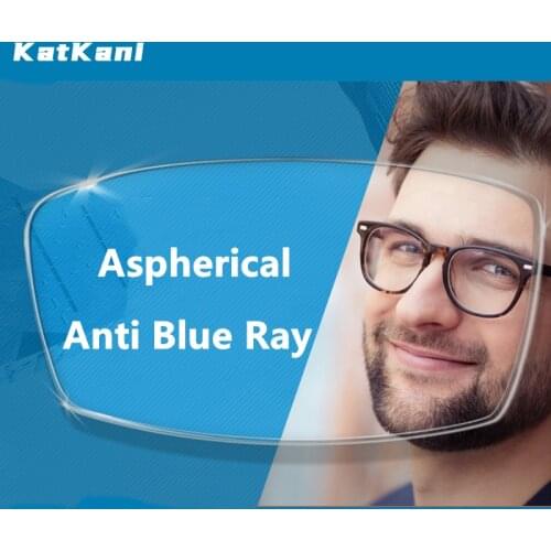 KatKani 1.56~1.74 Anti-blue Light Myopia, Hyperopia, Astigmatism Computer Protective Lens HMC Coating Super Clear Lens 1 Pair