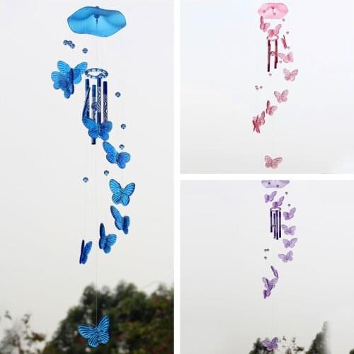 Wind Chime Butterfly Home Decoration Bell Bell Blue Hanging Decor Ornament Crystal Mobile Lucky