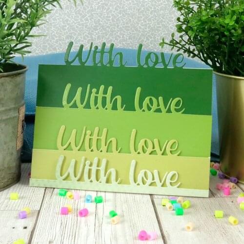 "with Love" Words Metal Cutting Dies Scrapbooking Album Paper DIY Card Decoration Craft Embossing Die Cut 2019 New Photo