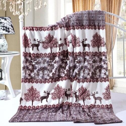 Soft Warm Plaid Coral Fleece Blanket on Bed/Sofa/Plane/Travel Winter Blanket High Quality Throw Blanket Sleeping Bed Cobertor