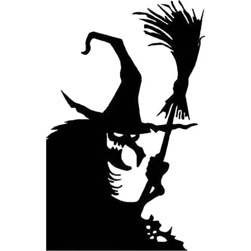 Witch Halloween Window Stickers Sorceress Horror Door Ghost Home Decoration Hunted House Decor Cartoon Plane Wall Sticker A50