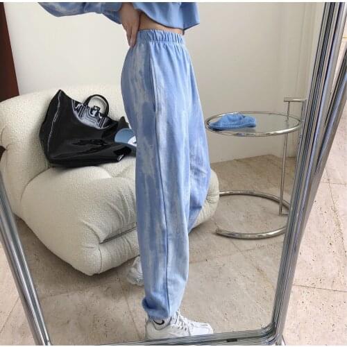 Woman new collection cozy trousers tai-dai