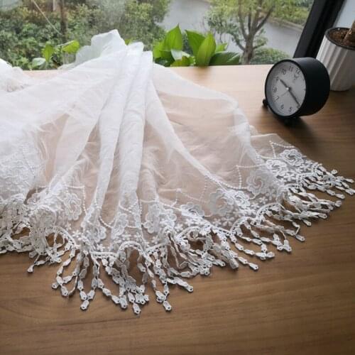 Organza Fringe Trim Embroidery floral lace Trim Teardrop Floral Tassel Lace DIY Trim Wedding dress sewing Lampshade Cover